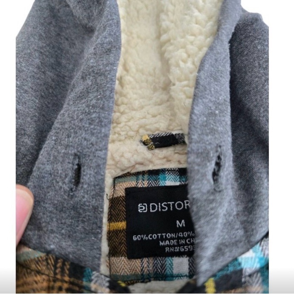 Brown Plaid Flannel Jacket with Hood - Picture 6 of 13